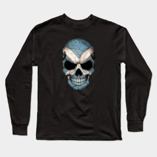 Scottish Flag Skull Long Sleeve T-Shirt